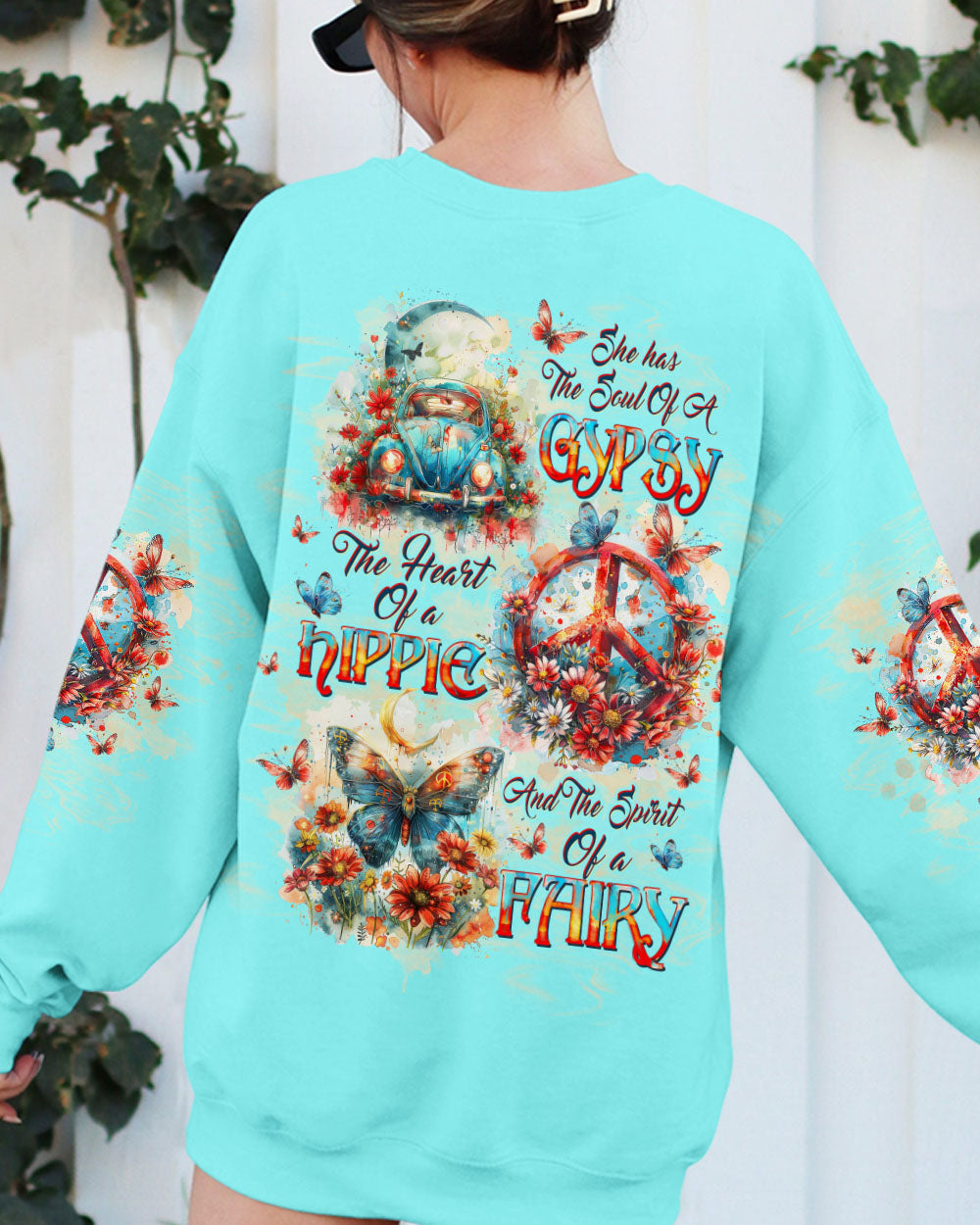 Gypsy Soul Hippie Heart Fairy Peace Van and Flower Vintage Butterfly AOP Shirts _7_ Oh8M5