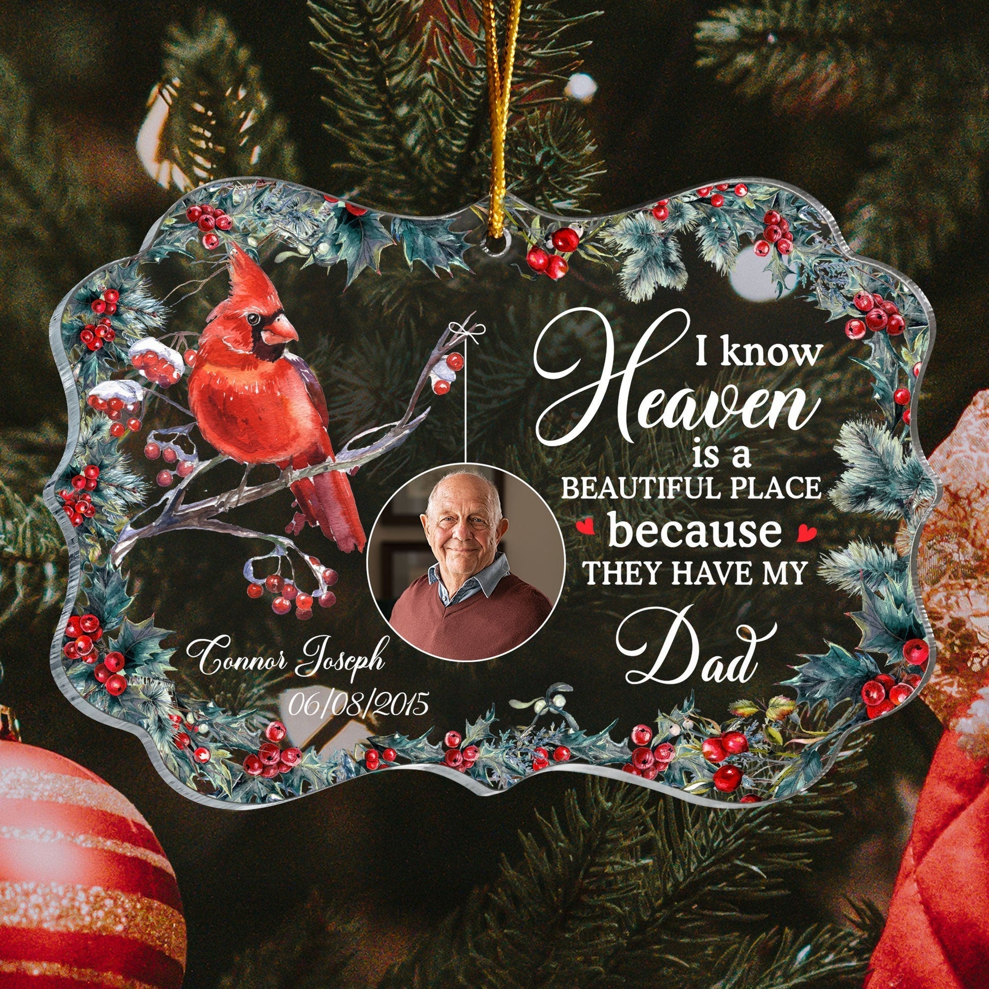 Heaven Is A Beautiful Place Personalized Acrylic Ornament Memorial Gift For Family Remembrance Grief Gift Sympathy Gift_5