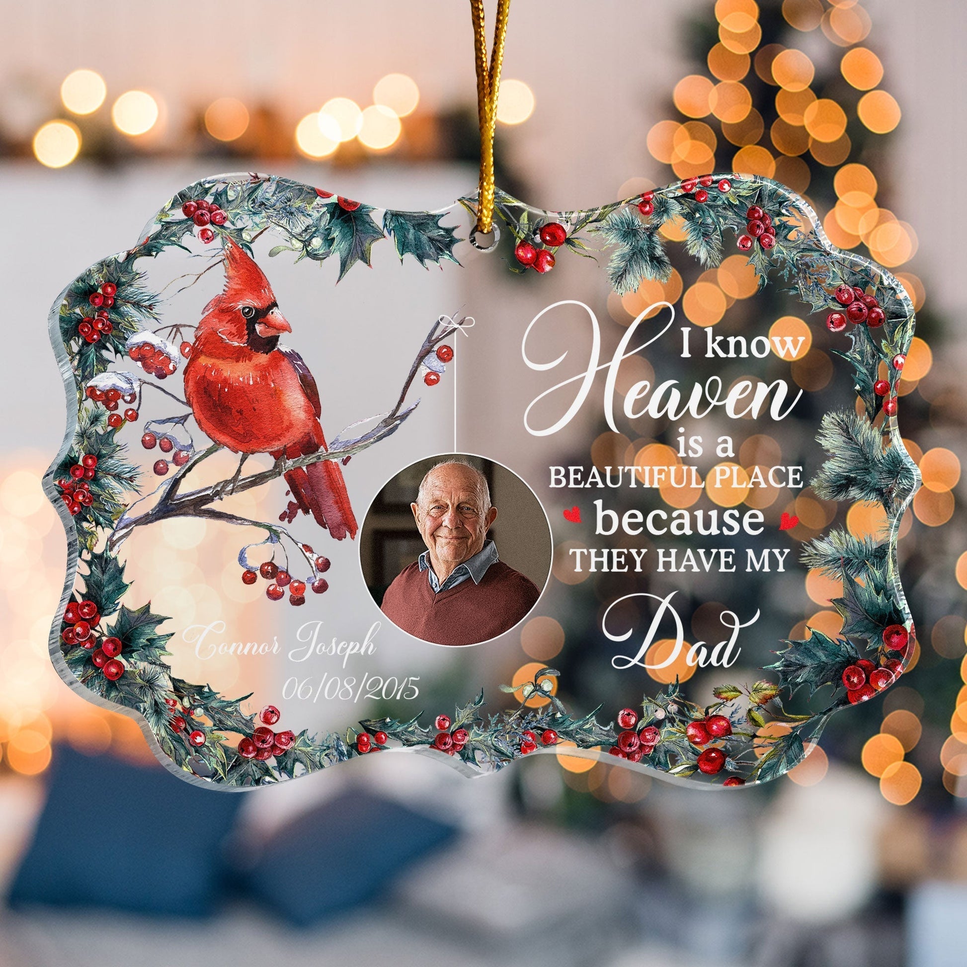 Heaven Is A Beautiful Place Personalized Acrylic Ornament Memorial Gift For Family Remembrance Grief Gift Sympathy Gift_7