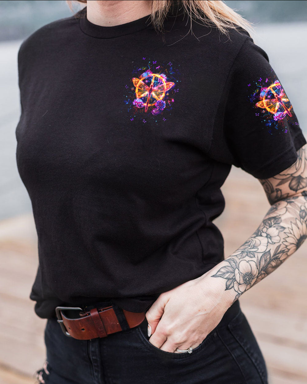 Hello Darkness My Old Friend Dragonfly Peace Sign AOP Shirts _9_ 6wuVL