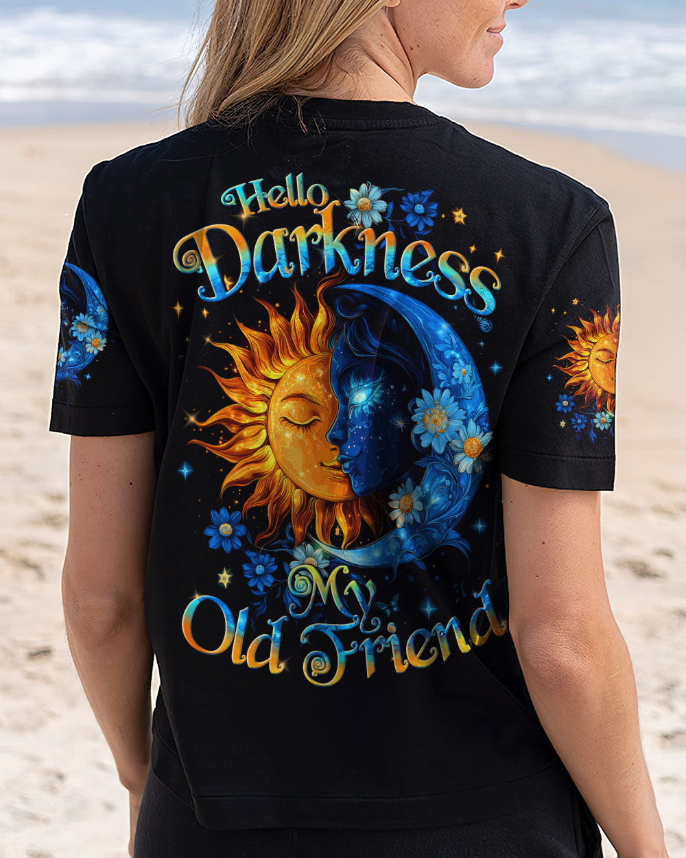 Hello Darkness My Old Friend Sun and Moon Cosmic Graphic AOP Shirts _12_ WTNkT