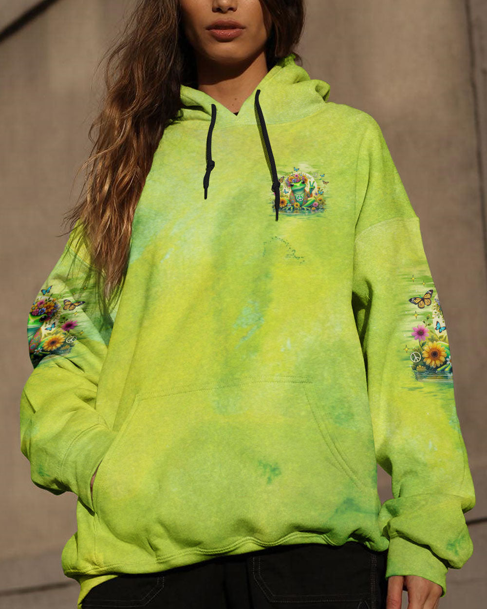 Hello Darkness My Old Friend Tie Dye Frog Sunflower Hippie Style AOP Shirts _13_ 9k8oq