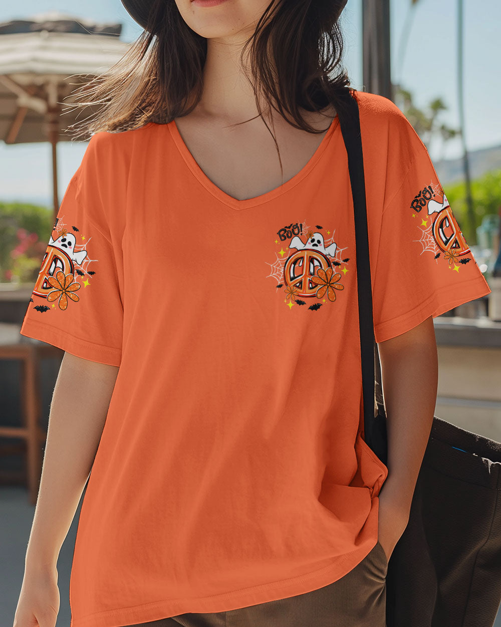 Hey Boo Cute Ghost Funny Design Halloween AOP Shirts _15_ beC5v