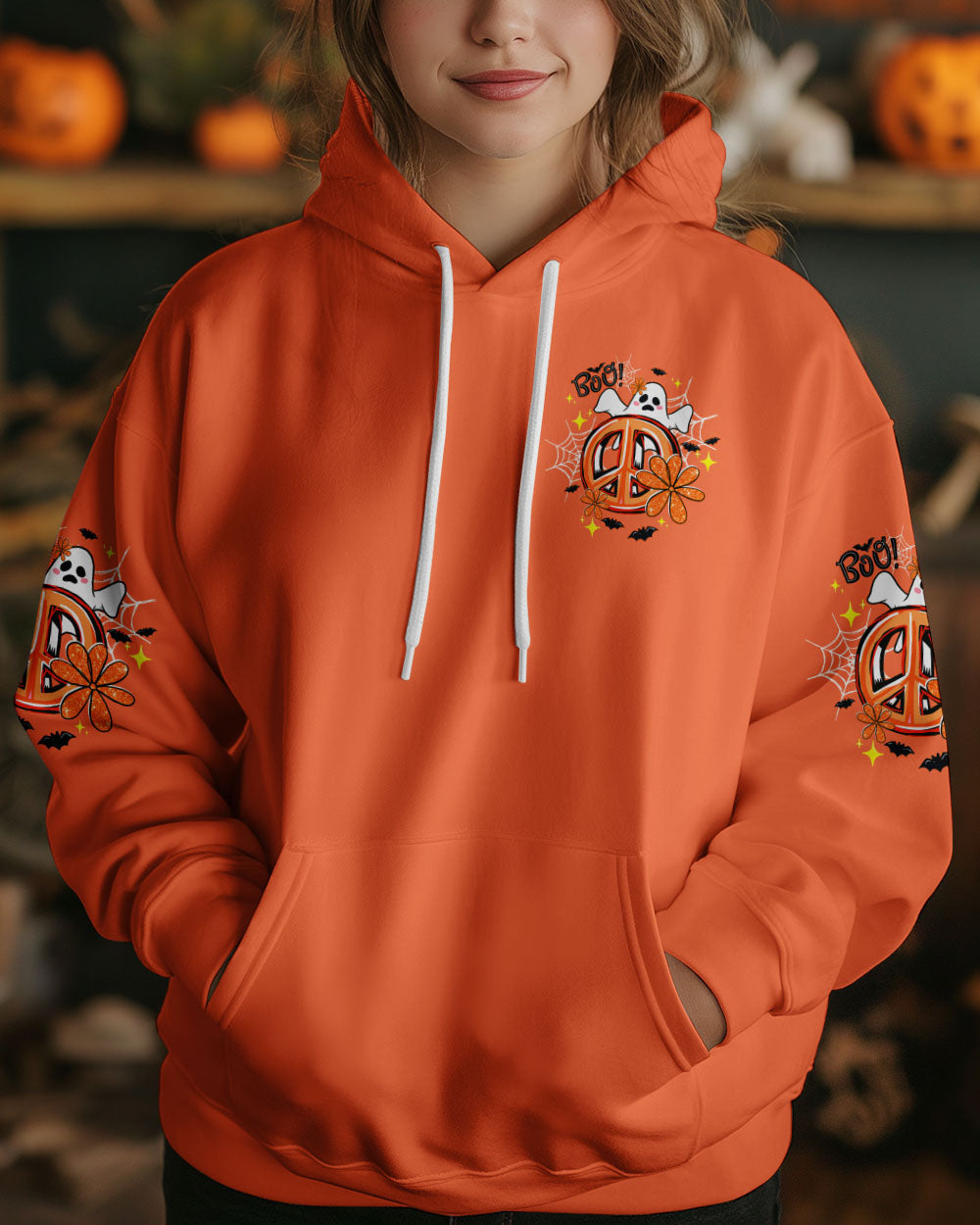 Hey Boo Cute Ghost Funny Design Halloween AOP Shirts _17_ MOXWD