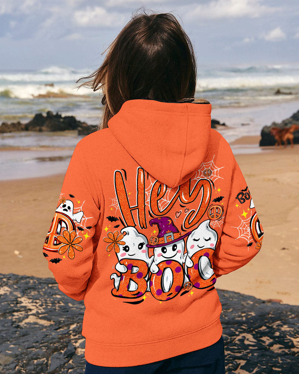 Hey Boo Cute Ghost Funny Design Halloween AOP Shirts _5_ Gxd48