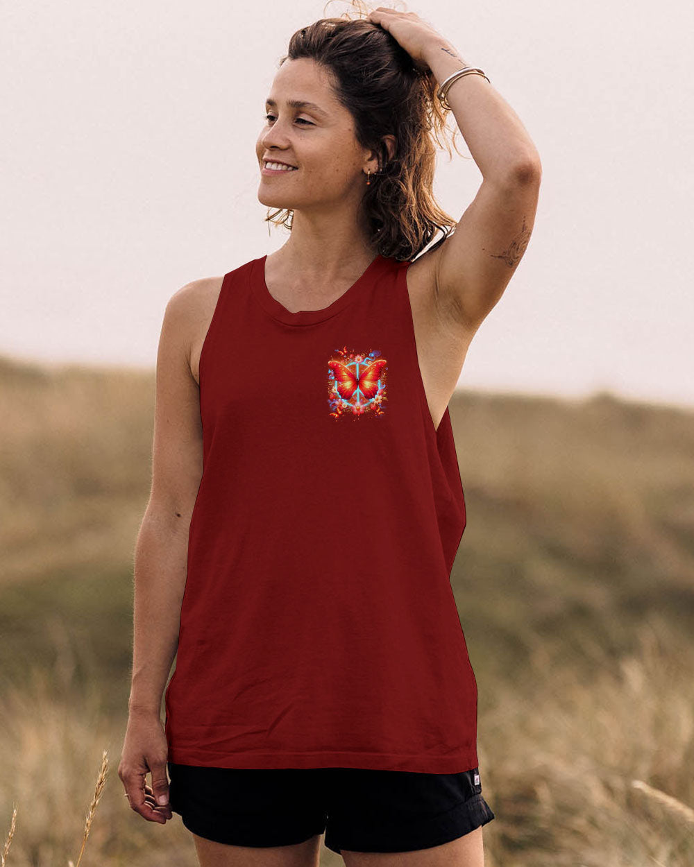 Hippie Soul Butterfly Peaceful Soul Butterfly and Floral Graphic Tee AOP Shirts _13_ EbUe0