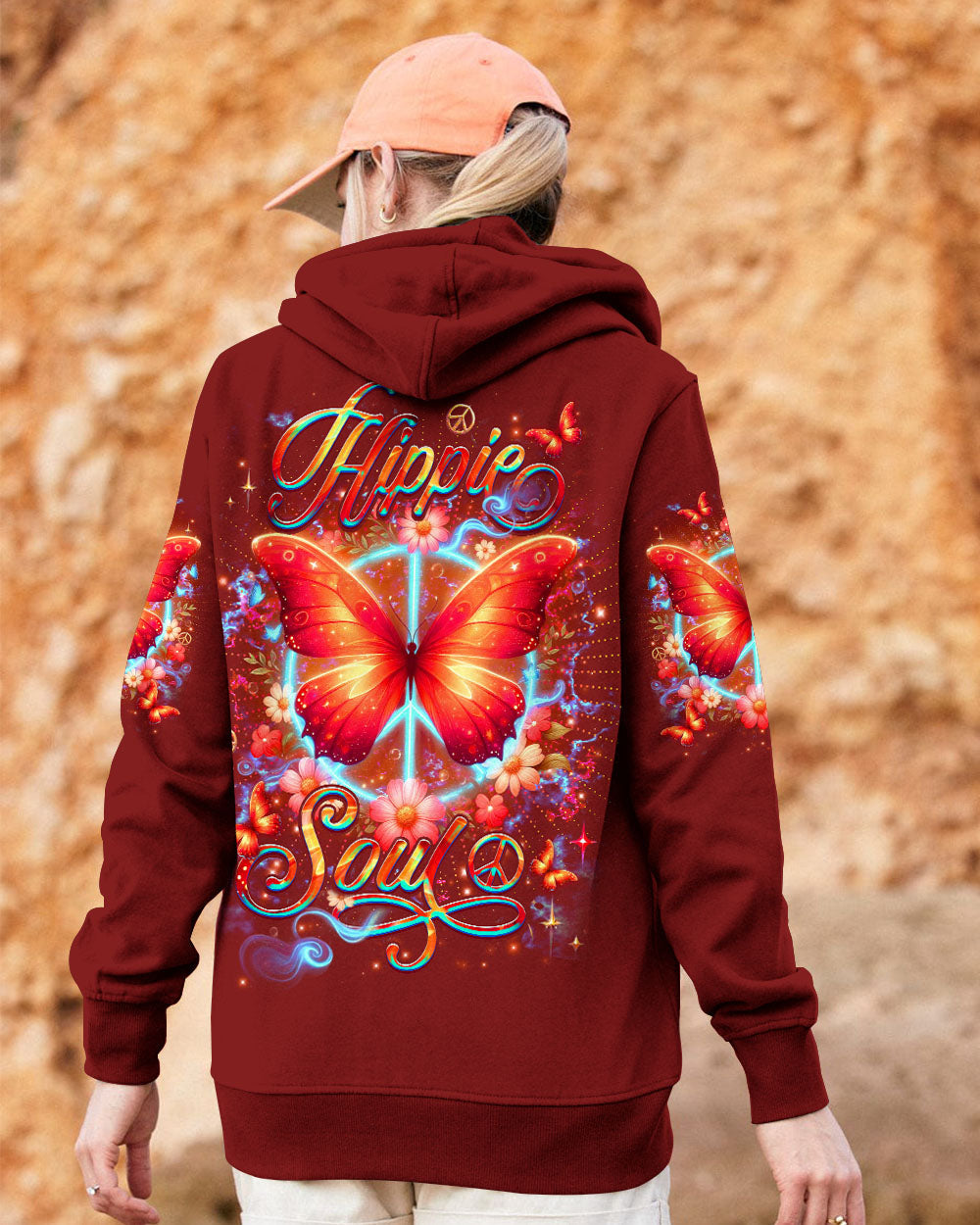 Hippie Soul Butterfly Peaceful Soul Butterfly and Floral Graphic Tee AOP Shirts _2_ 3IDBQ