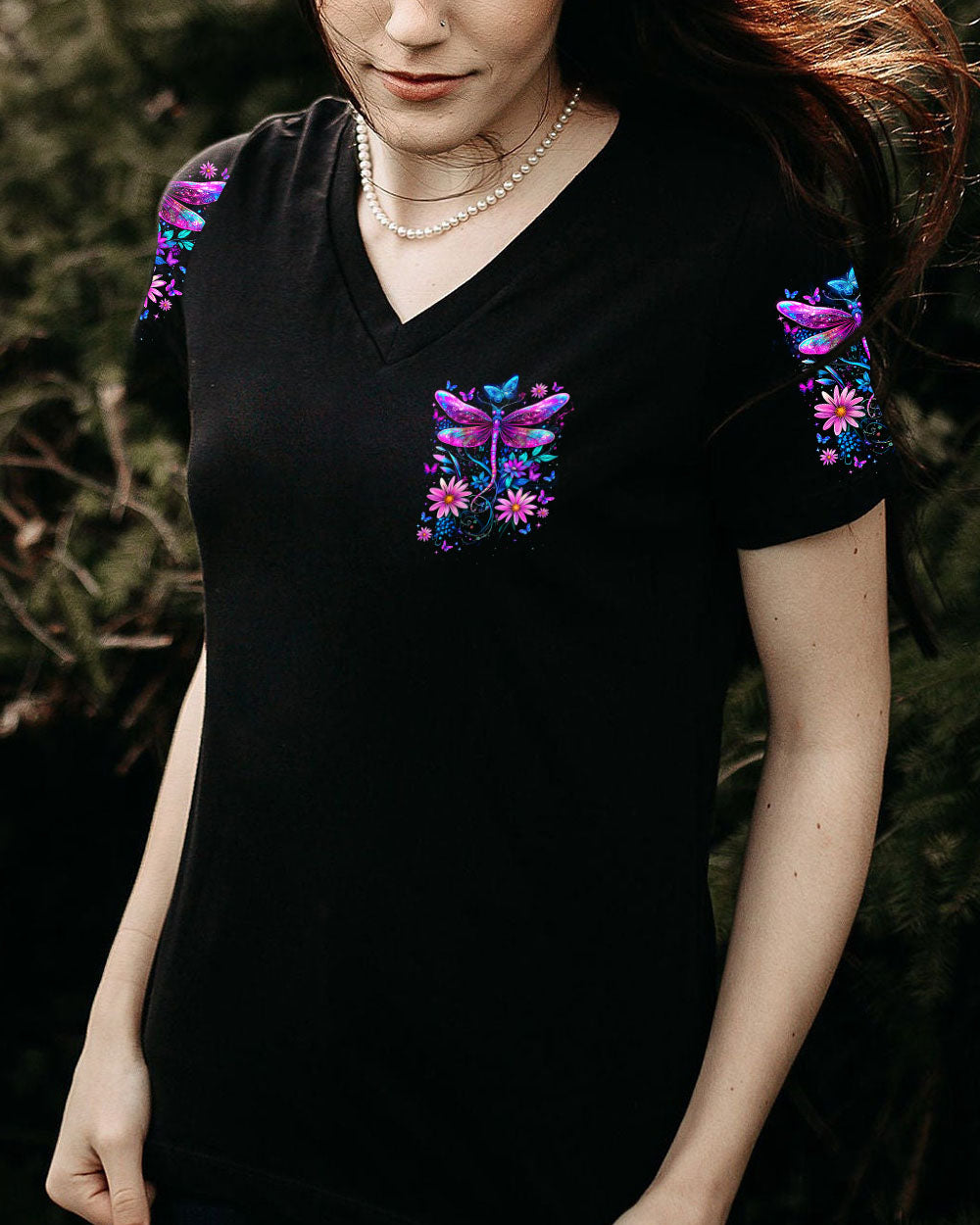 Hippie Soul Colorful Dragonfly and Flowers Graphic AOP Shirts _4_ MxIQW