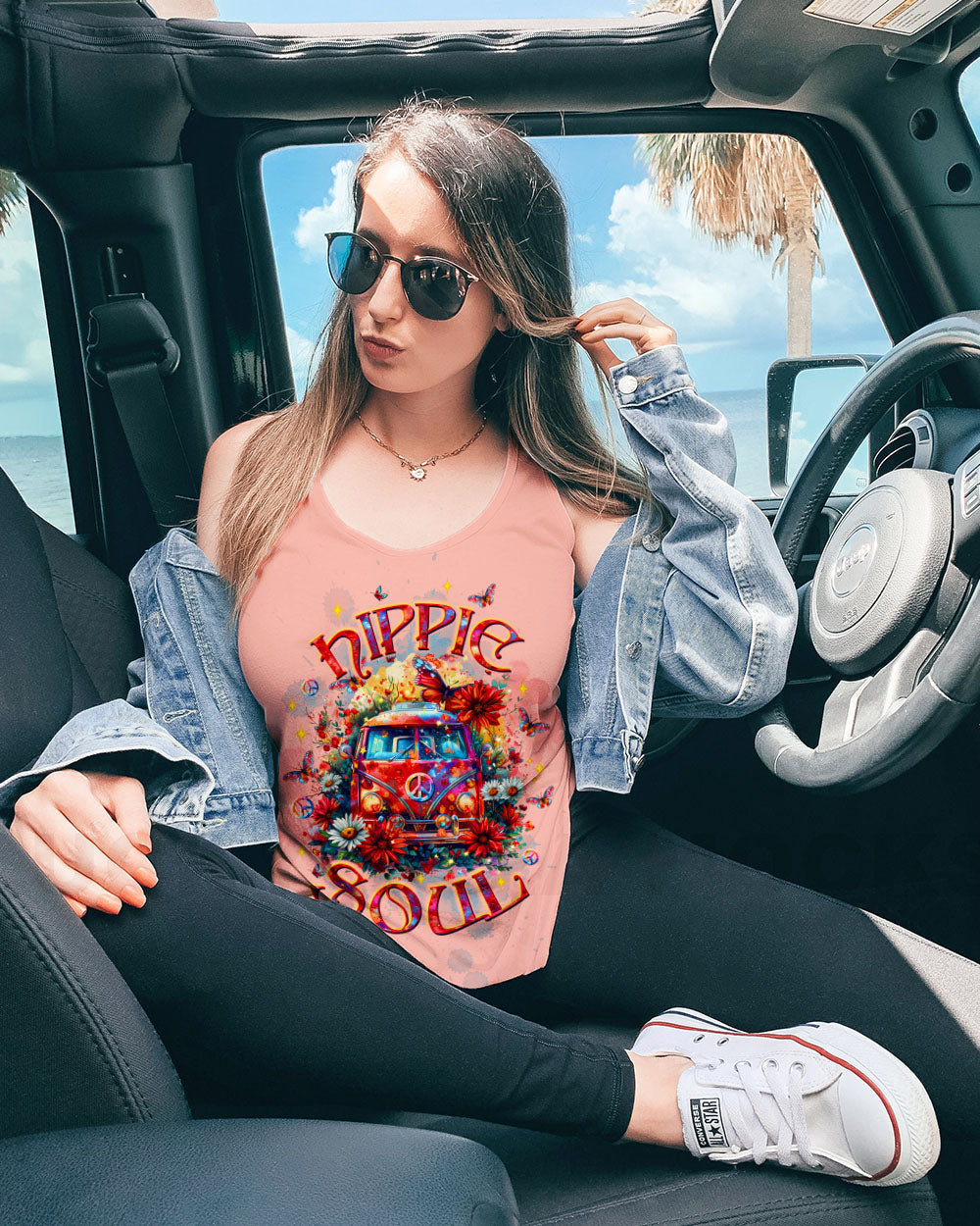 Hippie Soul Hippie Van Vintage VW Bus and Butterfly Graphic AOP Shirts _12_ v1qXs