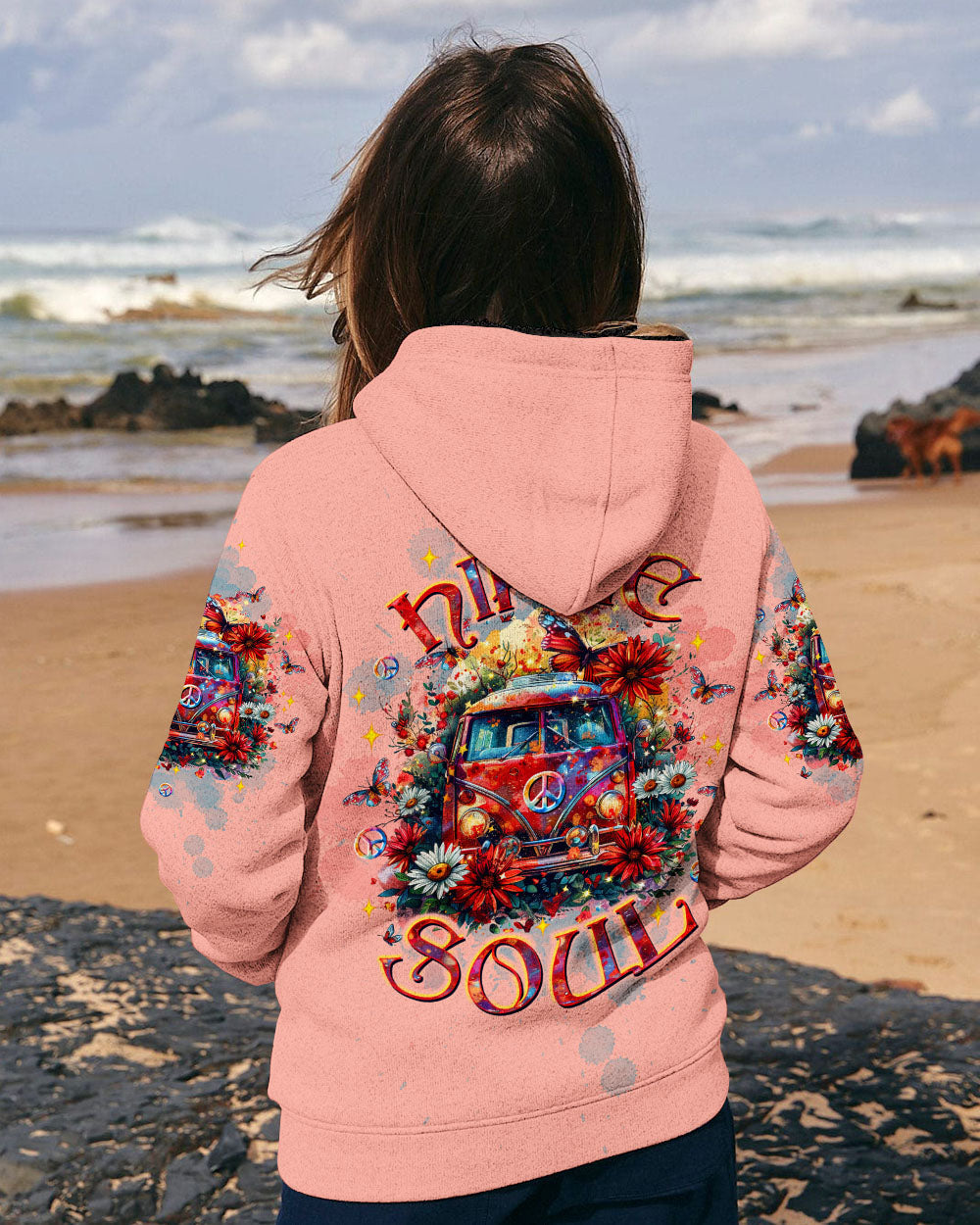 Hippie Soul Hippie Van Vintage VW Bus and Butterfly Graphic AOP Shirts _2_ nA1bx