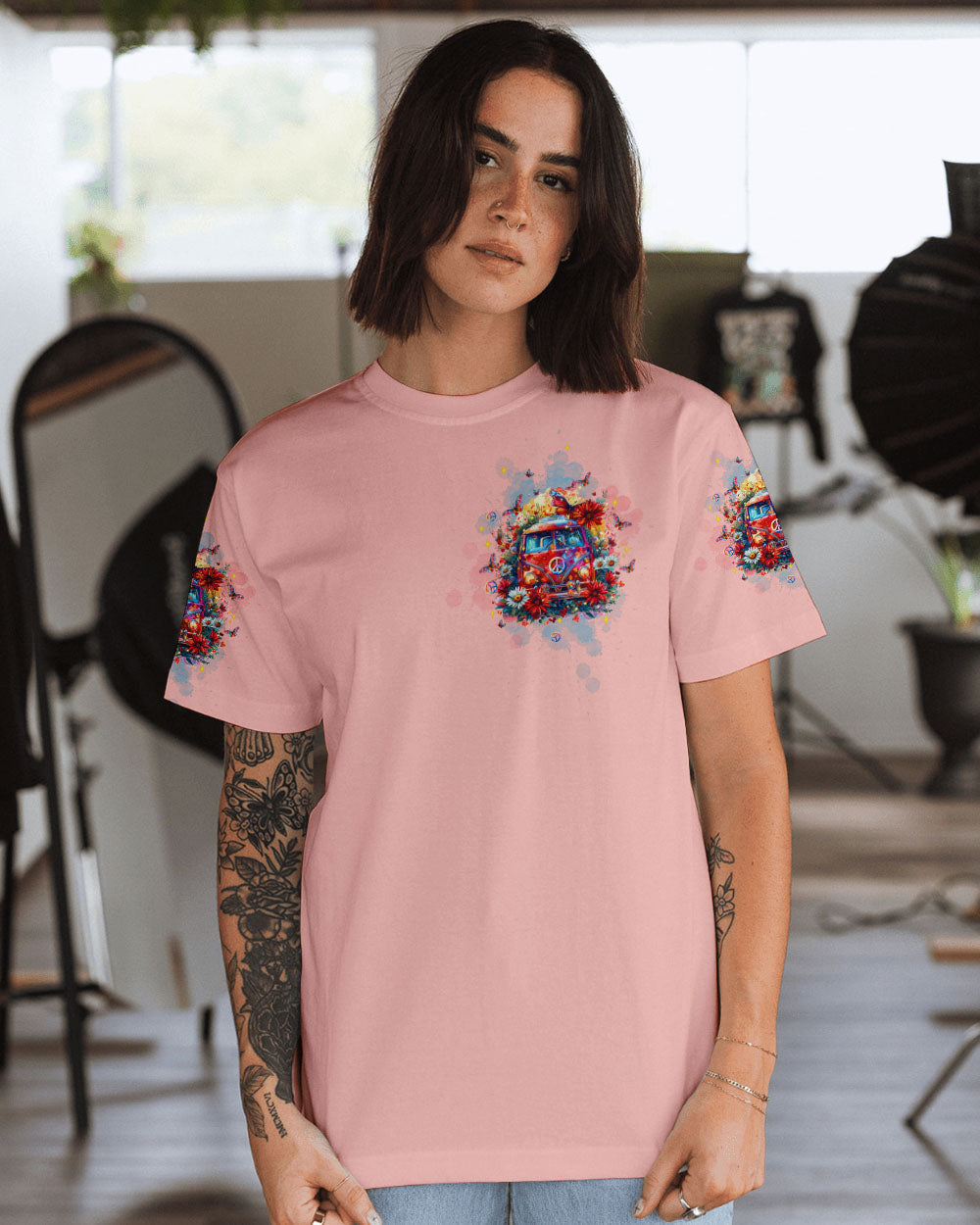 Hippie Soul Hippie Van Vintage VW Bus and Butterfly Graphic AOP Shirts _3_ SaYSs