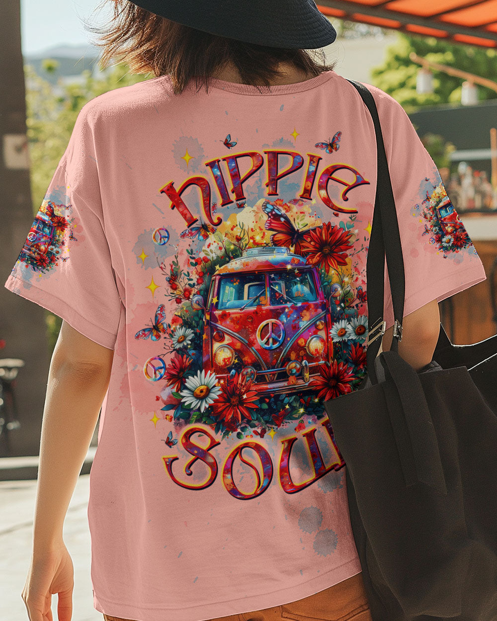 Hippie Soul Hippie Van Vintage VW Bus and Butterfly Graphic AOP Shirts _6_ mygUx