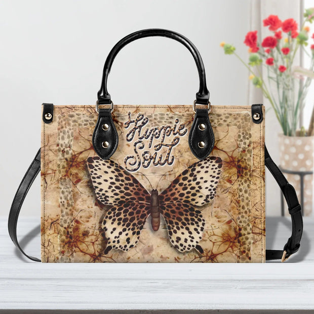 Hippie Soul Leopard Butterfly - Vintage Boho Style - Hippie Leather Bag QT5110704