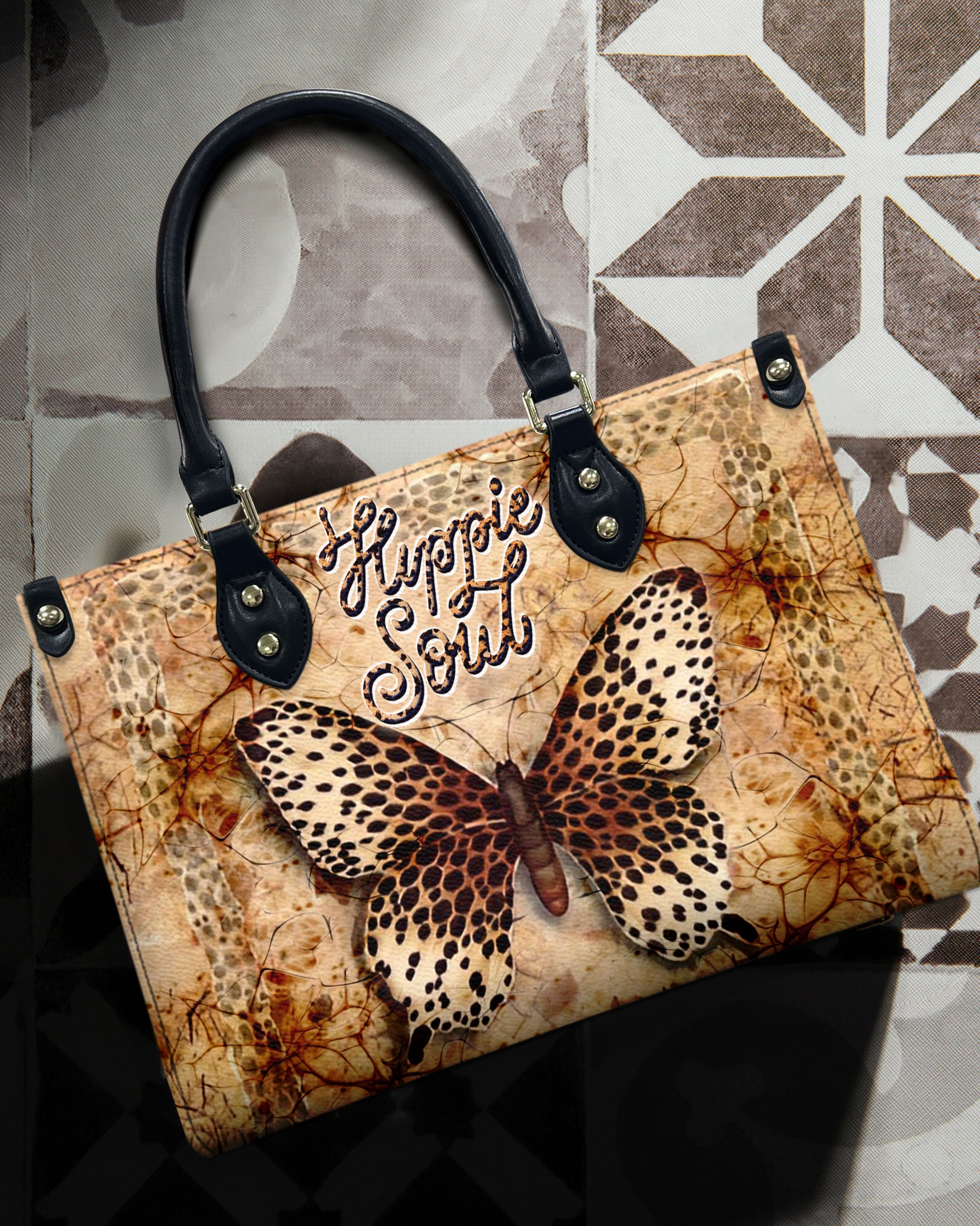 Hippie Soul Leopard Butterfly Vintage Boho Style Hippie Leather Bag _4_ 85TpX