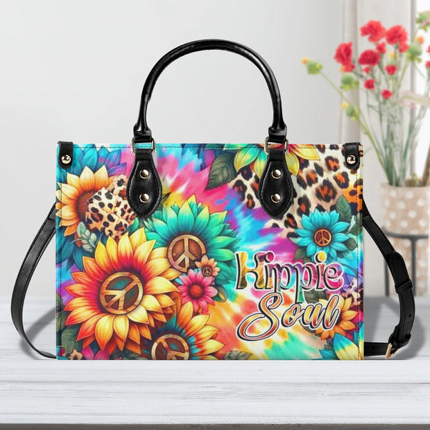 Hippie Soul Leopard Sunflower Tie Dye - Hippie Leather Bag - Gift for Women