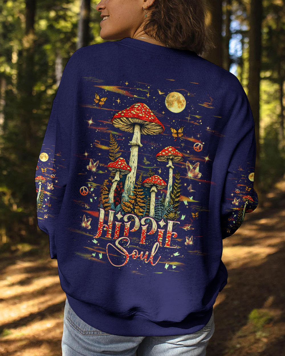 Hippie Soul Magic Mushroom _26 Moon Psychedelic Forest Graphic AOP Shirts _10_ 74MVL