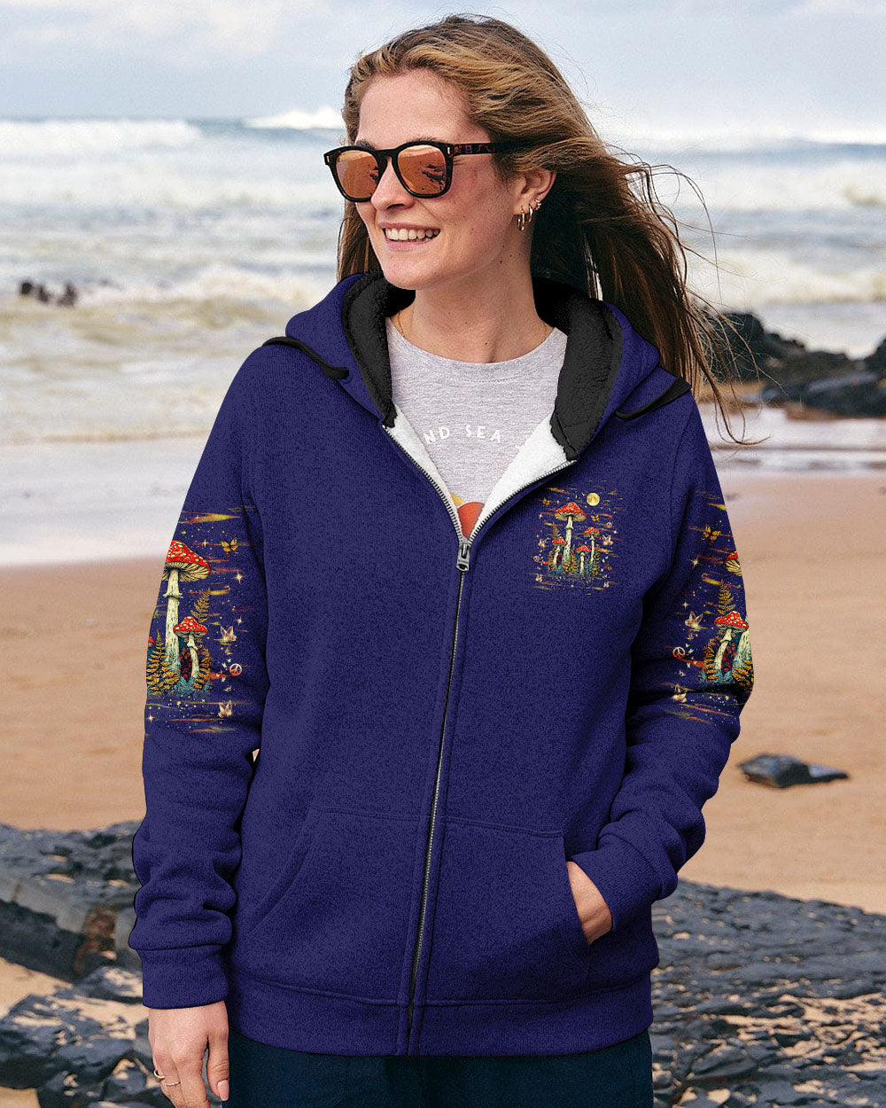 Hippie Soul Magic Mushroom _26 Moon Psychedelic Forest Graphic AOP Shirts _11_ cVb7q