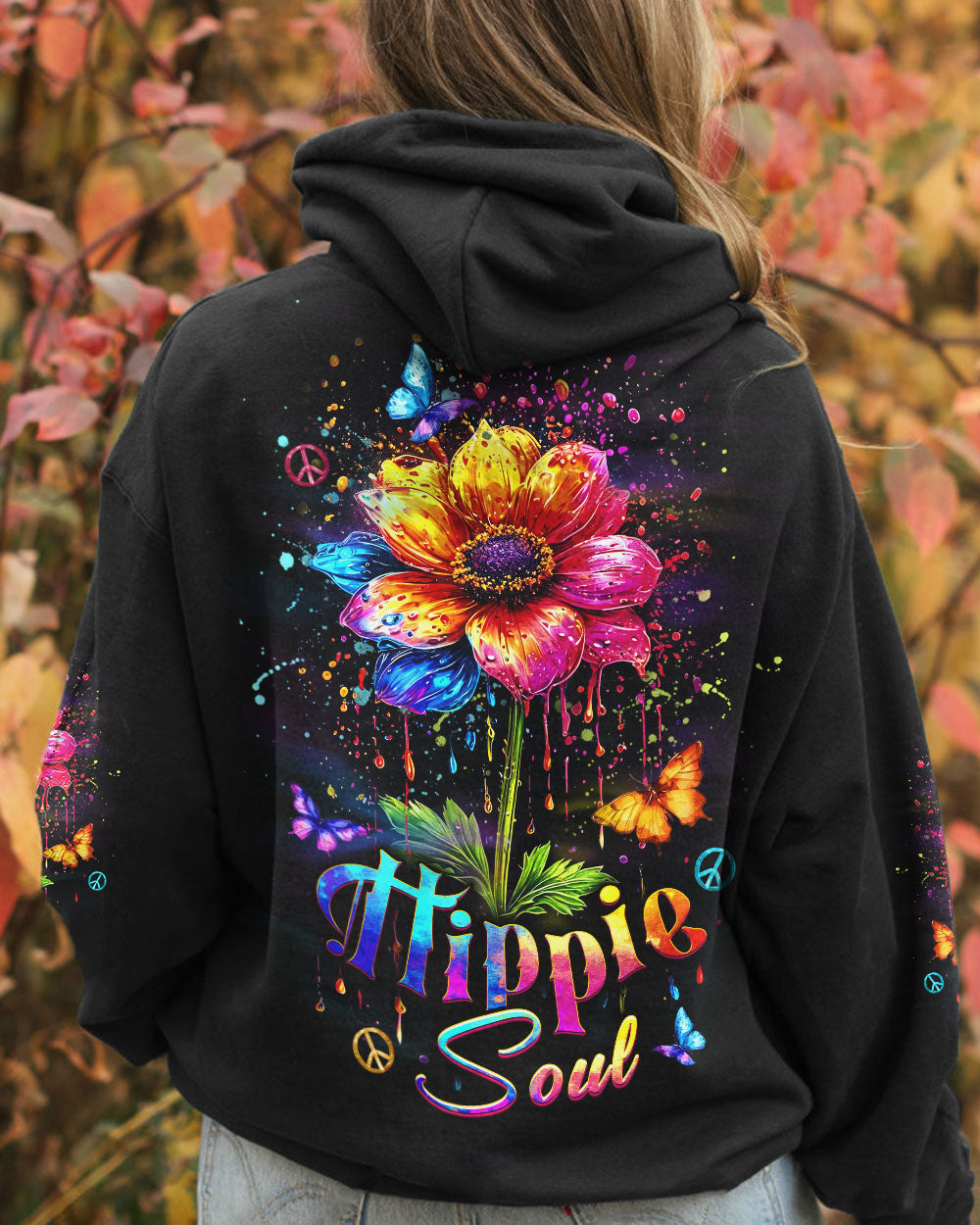 Hippie Soul Neon Flower and Peace Sign Colorful Hippie AOP Shirts _8_ IVg08