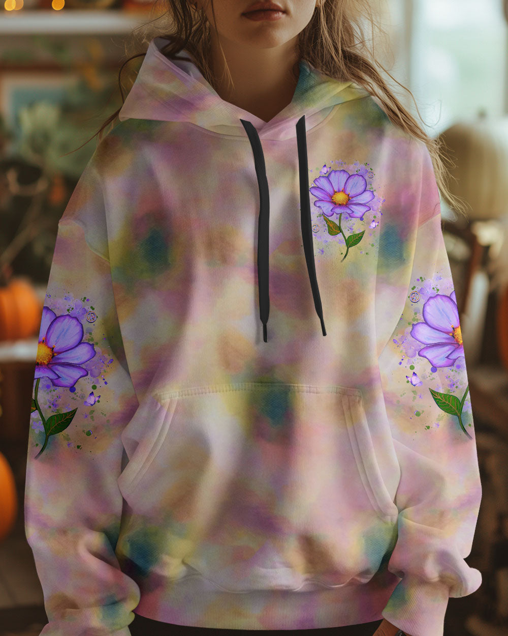 Hippie Soul Pastel Tie Dye Floral Peace Sign AOP Shirts _4_ GOQt5