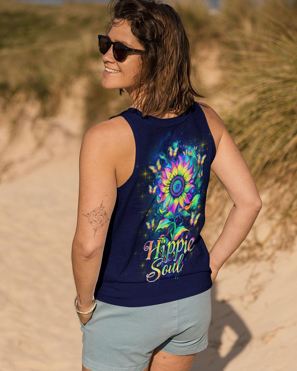Hippie Soul Sunflower Trippy Psychedelic Butterfly Graphic AOP Shirts _14_ ud8pr