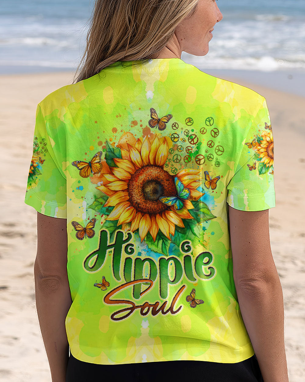 Hippie Soul Sunflower with Butterflies and Peace Signs AOP Shirts _13_ oz5z4