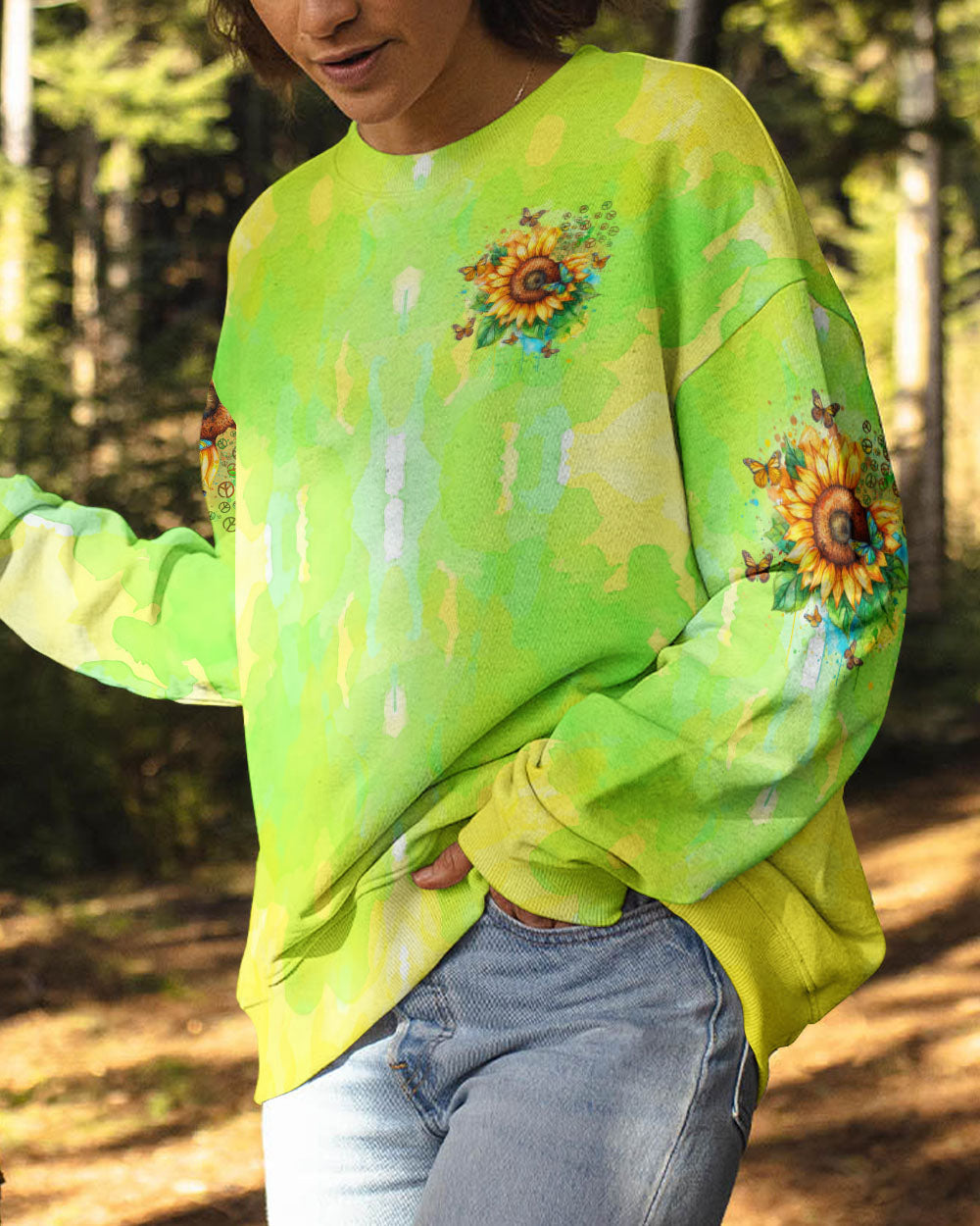 Hippie Soul Sunflower with Butterflies and Peace Signs AOP Shirts _2_ ZfQ3U