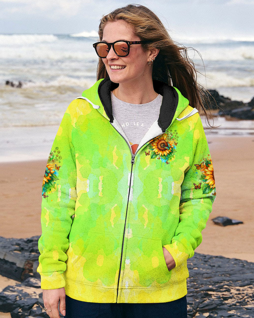 Hippie Soul Sunflower with Butterflies and Peace Signs AOP Shirts _4_ axp6s