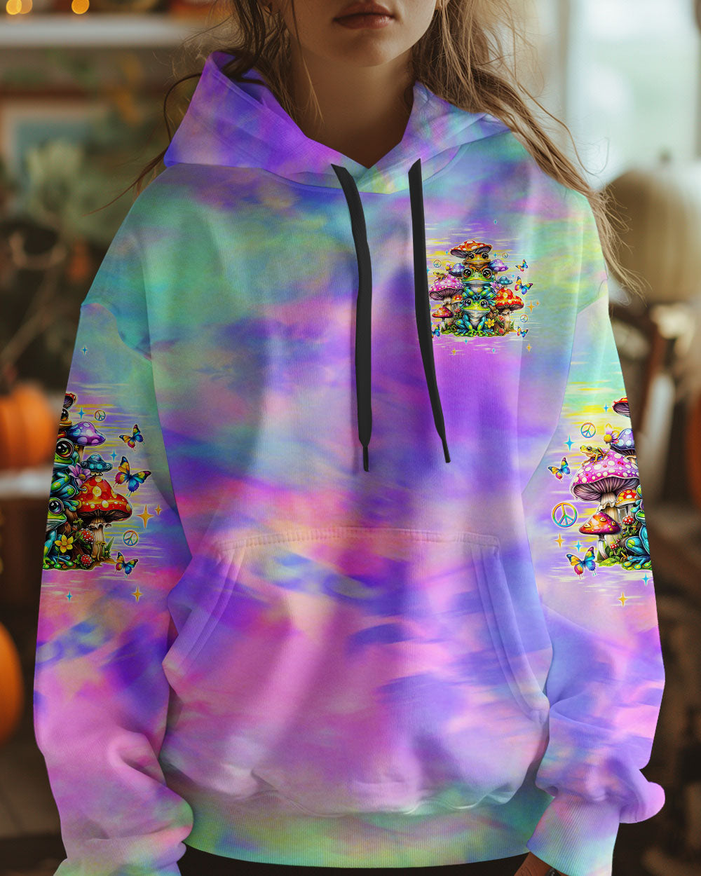 Hippie Squad Frog Psychedelic Mushroom Colorful Tie Dye AOP Shirts _4_ jGfPT