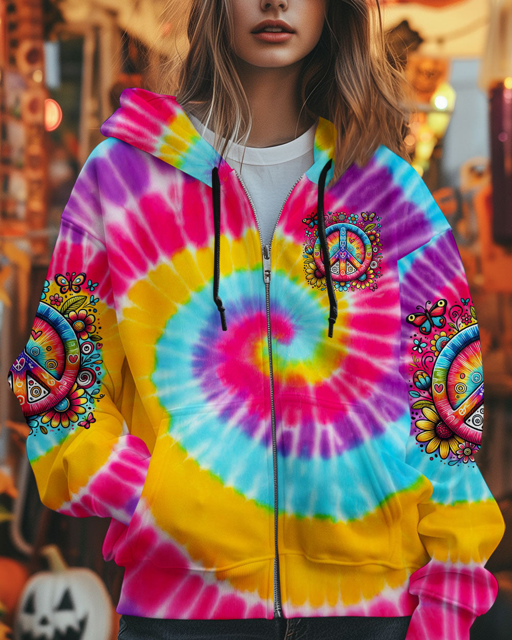 Humanity Is My Race Love Is My Religion Tie Dye Peace Symbol AOP Shirts _10_ ht0Wh