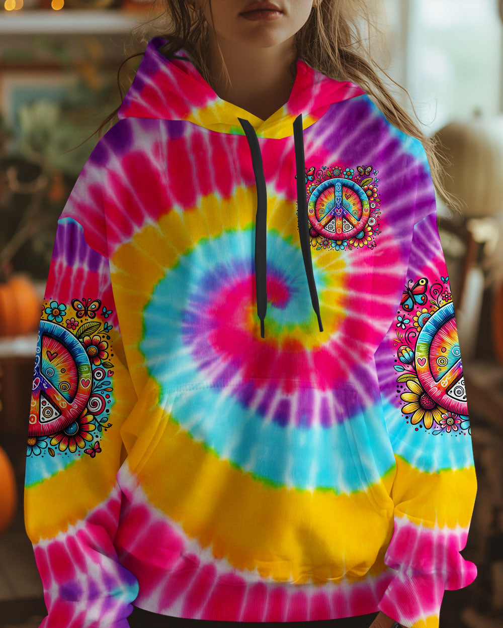 Humanity Is My Race Love Is My Religion Tie Dye Peace Symbol AOP Shirts _6_ J0sBL