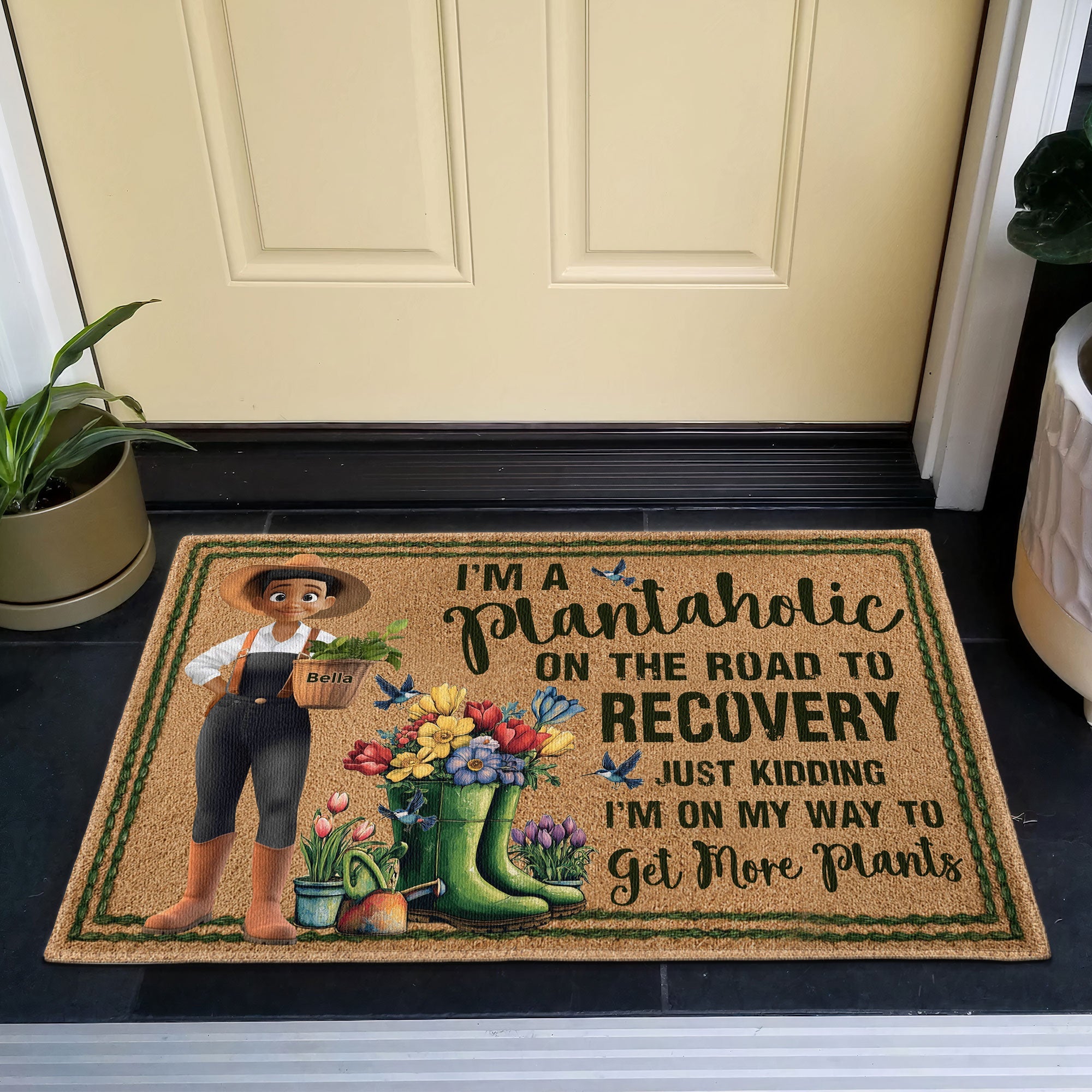 I Am A Plantaholic On The Road To Recovery Personalized Doormat_2
