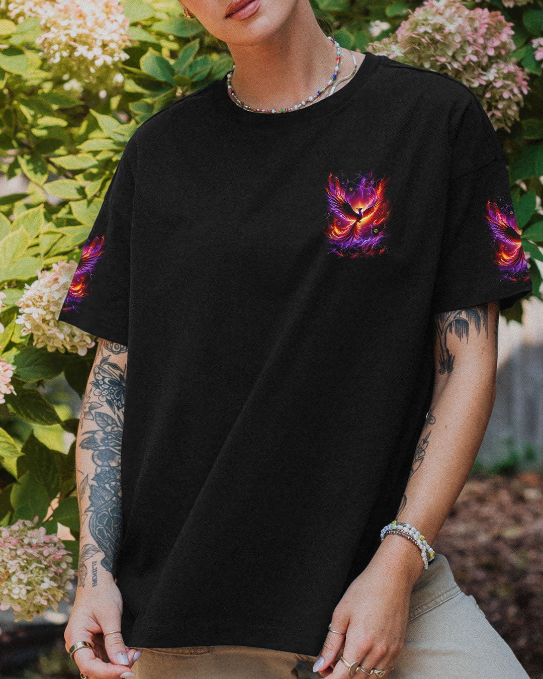 I Am The Storm Phoenix Design _26 Empowering Quote Powerful Hippie AOP Shirts _10_ XxudL