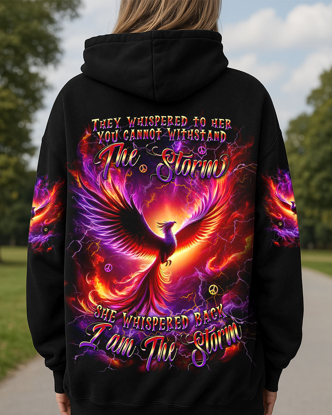I Am The Storm Phoenix Design _26 Empowering Quote Powerful Hippie AOP Shirts _1_ 8UIQh