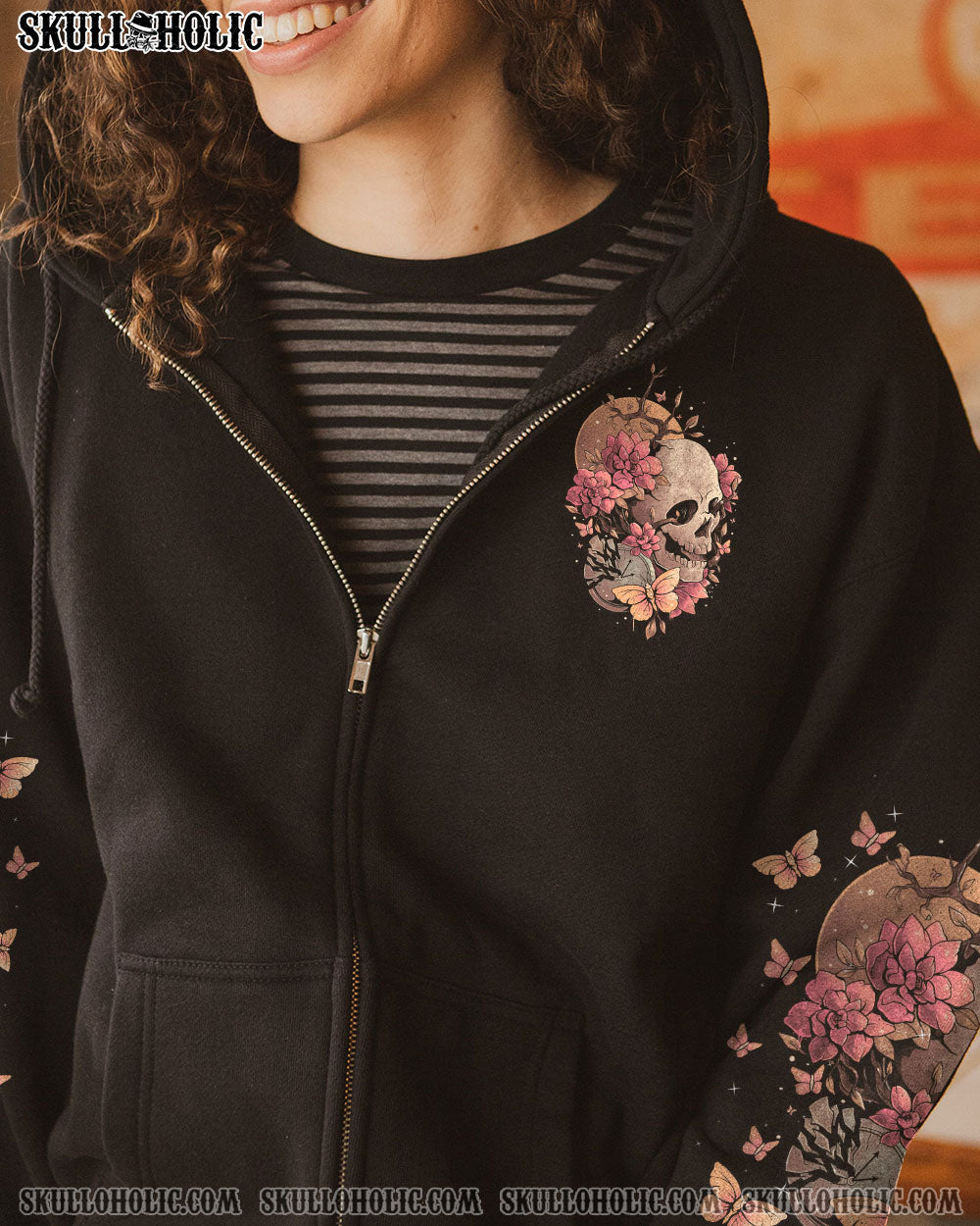 I Am a Sweet Girl Full of Crazy Funny Skull and Butterfly Graphic Tee for Women AOP Shirts _15_ FlObY