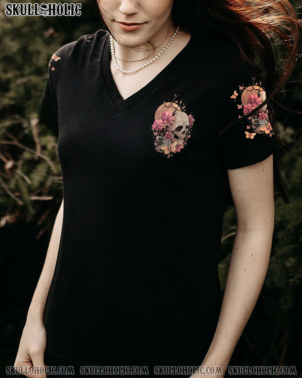 I Am a Sweet Girl Full of Crazy Funny Skull and Butterfly Graphic Tee for Women AOP Shirts _2_ l1lrN