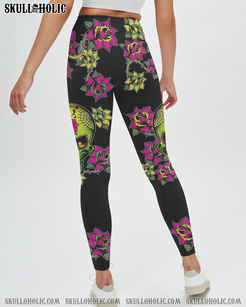 I Am a Sweet Girl Pocket Full of Crazy Neon Sugar Skull and Rose AOP Shirts _14_ ZiKrT