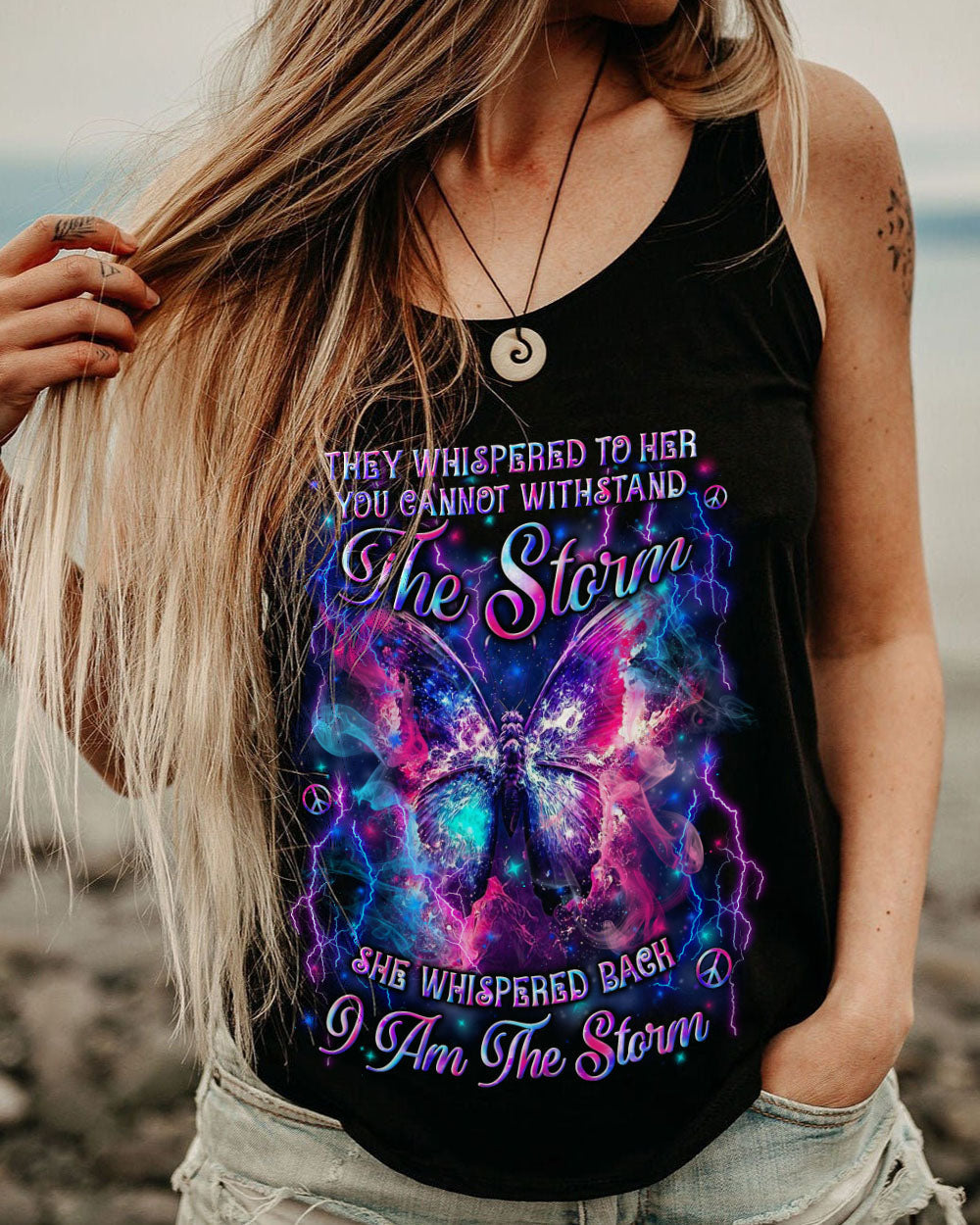 I Am the Storm Lightning Butterfly Empowering Quote Tee for Women AOP Shirts _11_ xuvsh