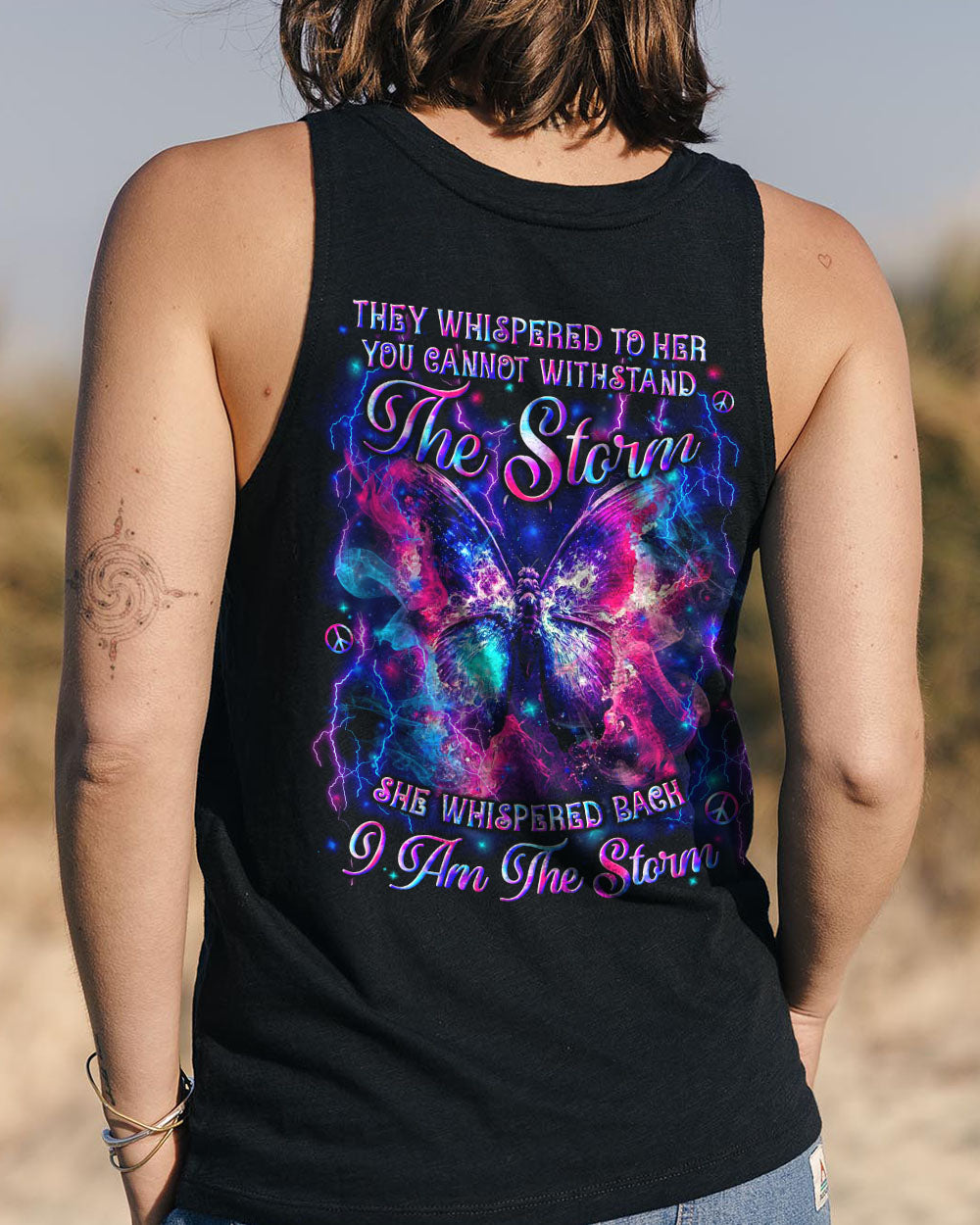I Am the Storm Lightning Butterfly Empowering Quote Tee for Women AOP Shirts _13_ cOvUG