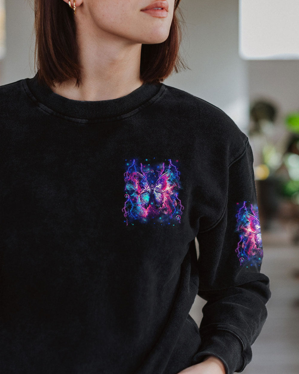 I Am the Storm Lightning Butterfly Empowering Quote Tee for Women AOP Shirts _8_ nZsHO