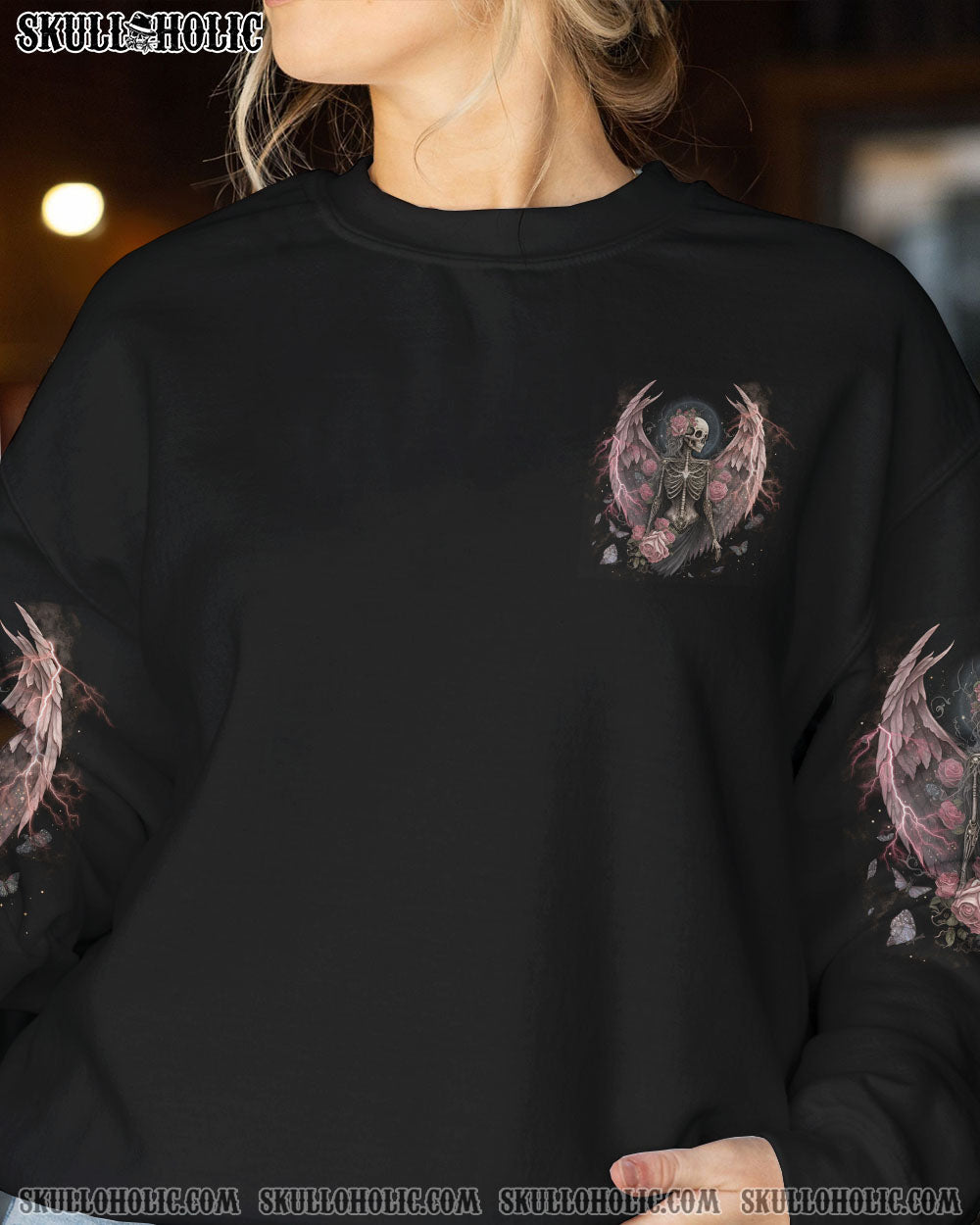 I Am the Storm Withstand the Storm Skull Dark Rose and Wings Graphic AOP Shirts _16_ 3jfA0