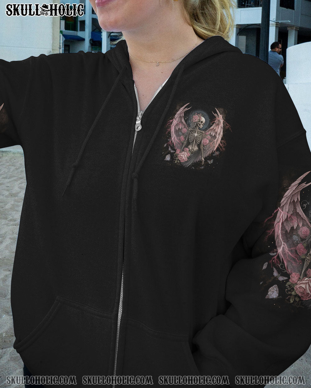 I Am the Storm Withstand the Storm Skull Dark Rose and Wings Graphic AOP Shirts _2_ NsWjD