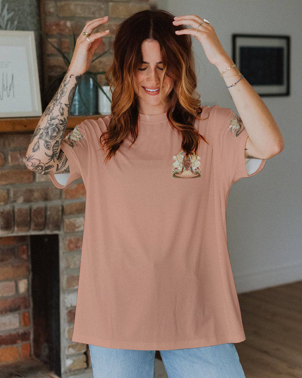 I Believe There Are Angels Among Us Angel and Floral Graphic AOP Shirts _10_ gYSjx