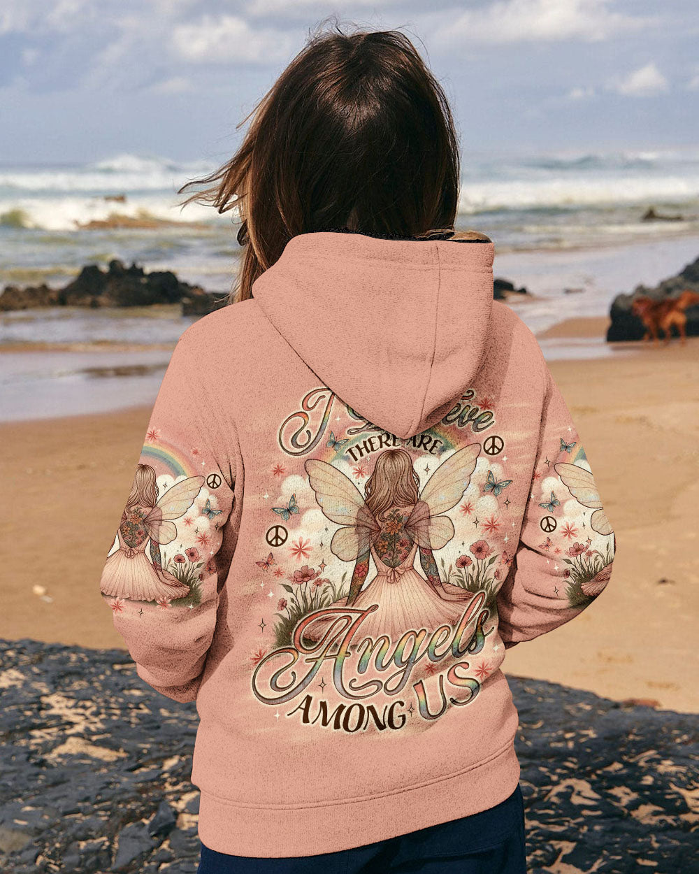 I Believe There Are Angels Among Us Angel and Floral Graphic AOP Shirts _5_ SkC7t