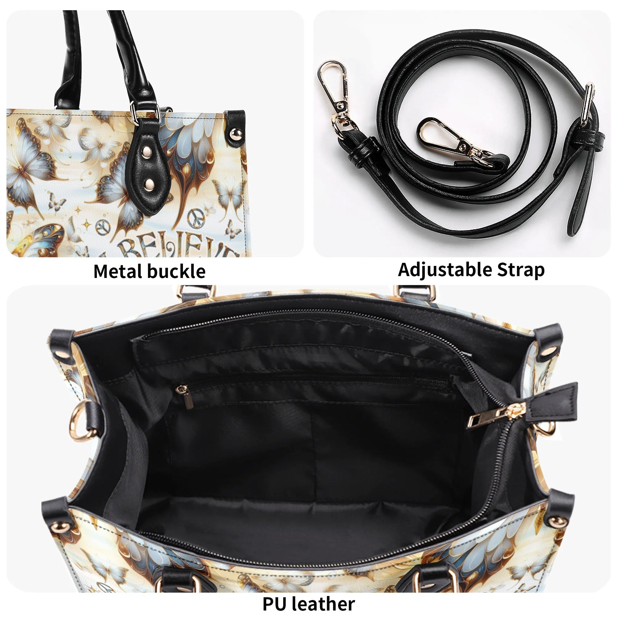 I Believe There Are Angels Among Us Butterfly Hippie Leather Bag Gift for Women _5_ 80YwT