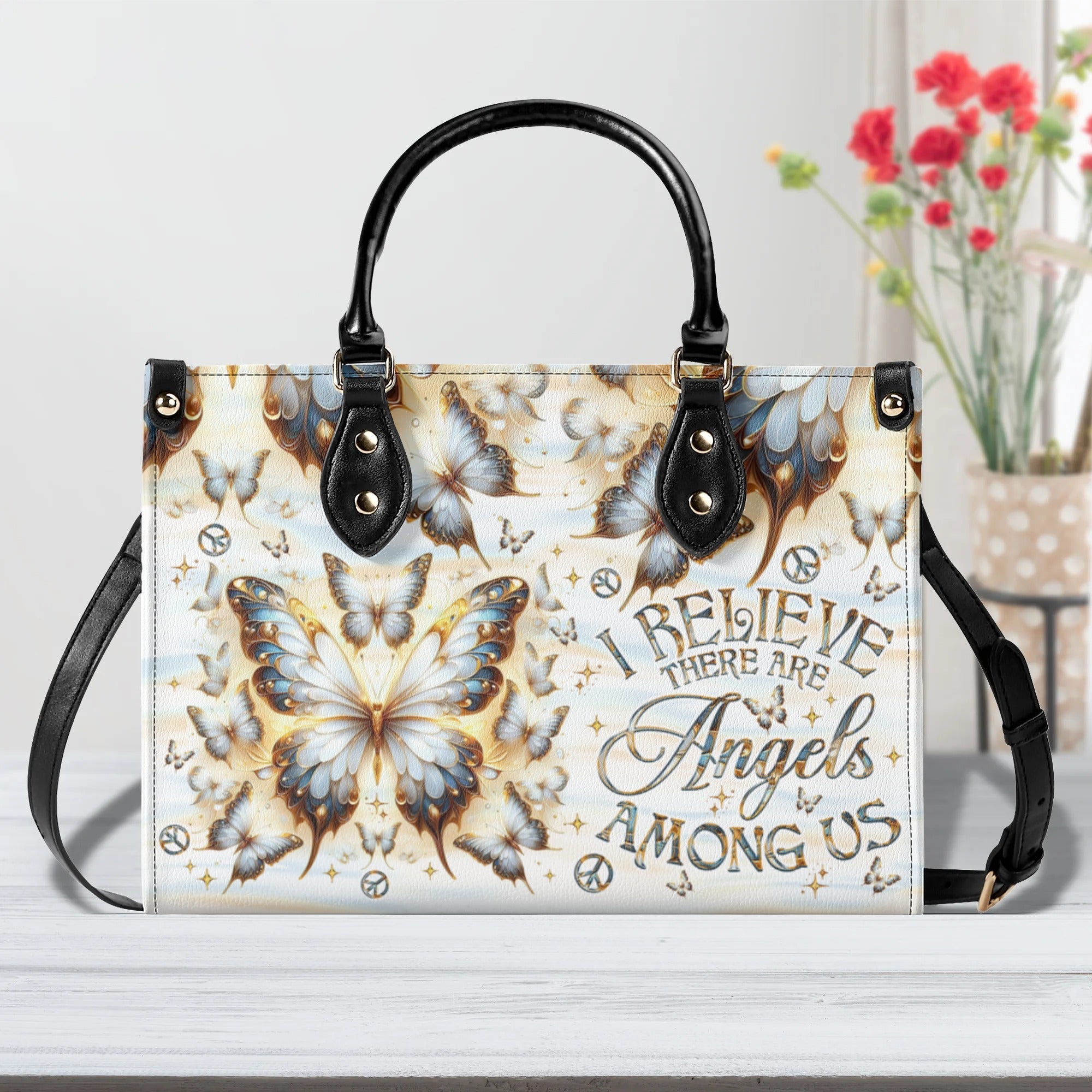I Believe There Are Angels Among Us Butterfly Hippie Leather Bag Gift for Women _6_ 49rbI