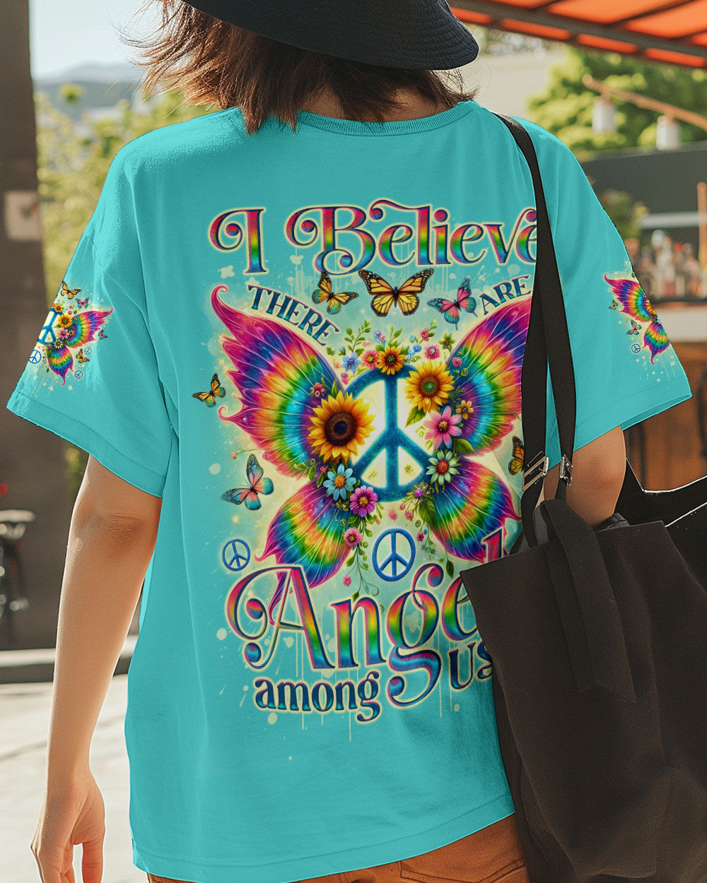 I Believe There Are Angels Among Us Butterfly Wings and Peace Sign AOP Shirts _5_ IREaK