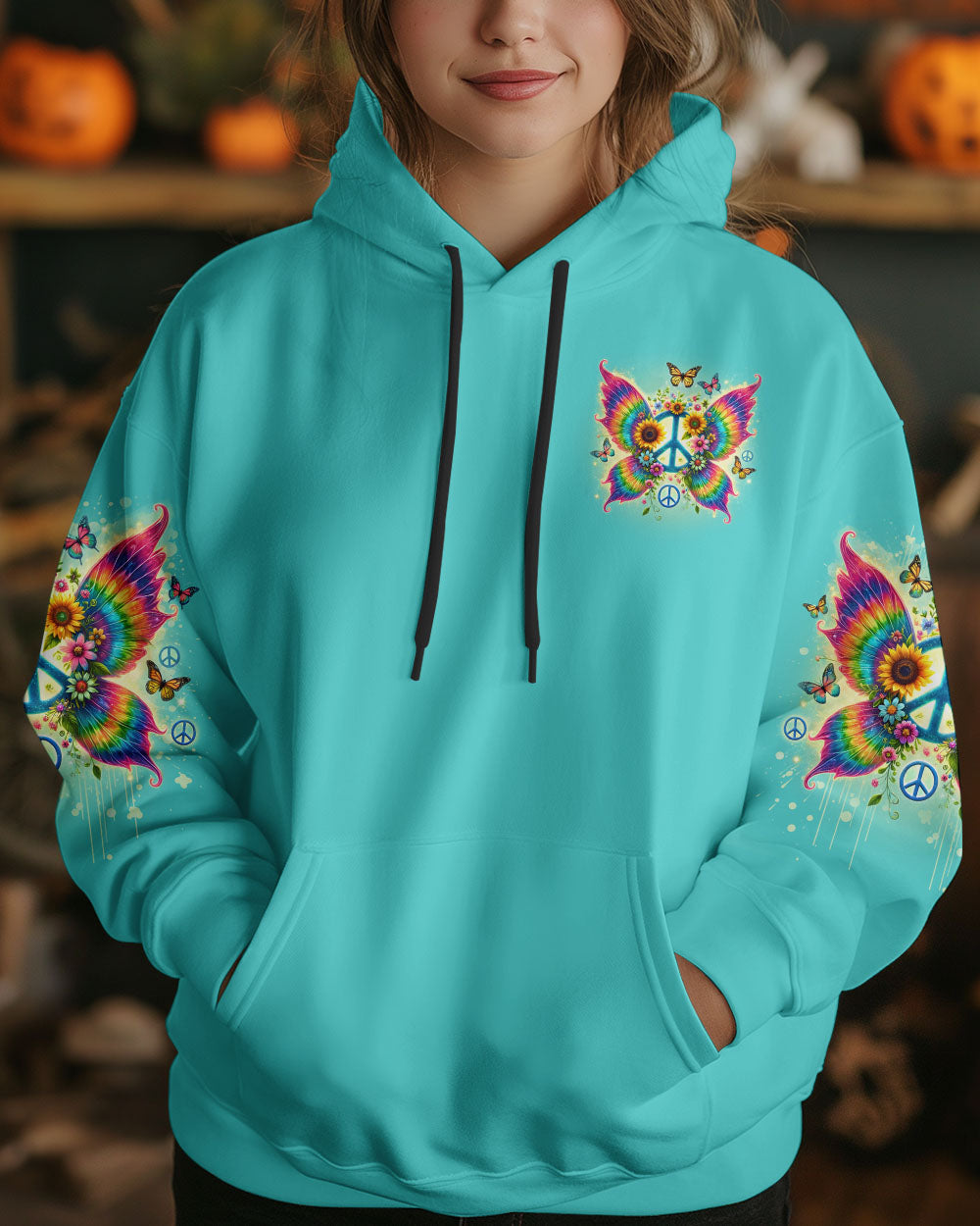 I Believe There Are Angels Among Us Butterfly Wings and Peace Sign AOP Shirts _6_ OlQk2