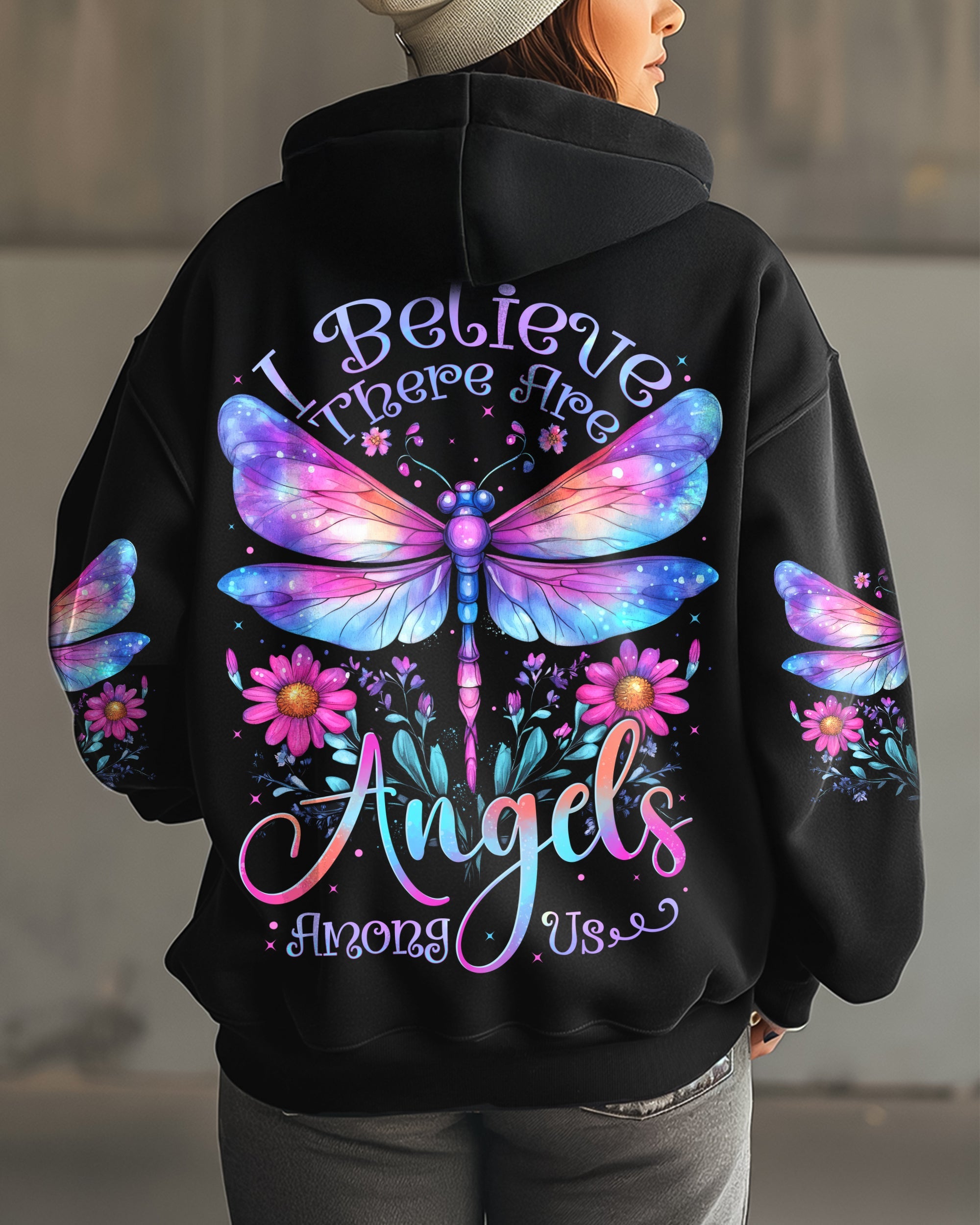 I Believe There Are Angels Among Us Dragonfly Memorial Graphic AOP Shirts _1_ T9Lvy