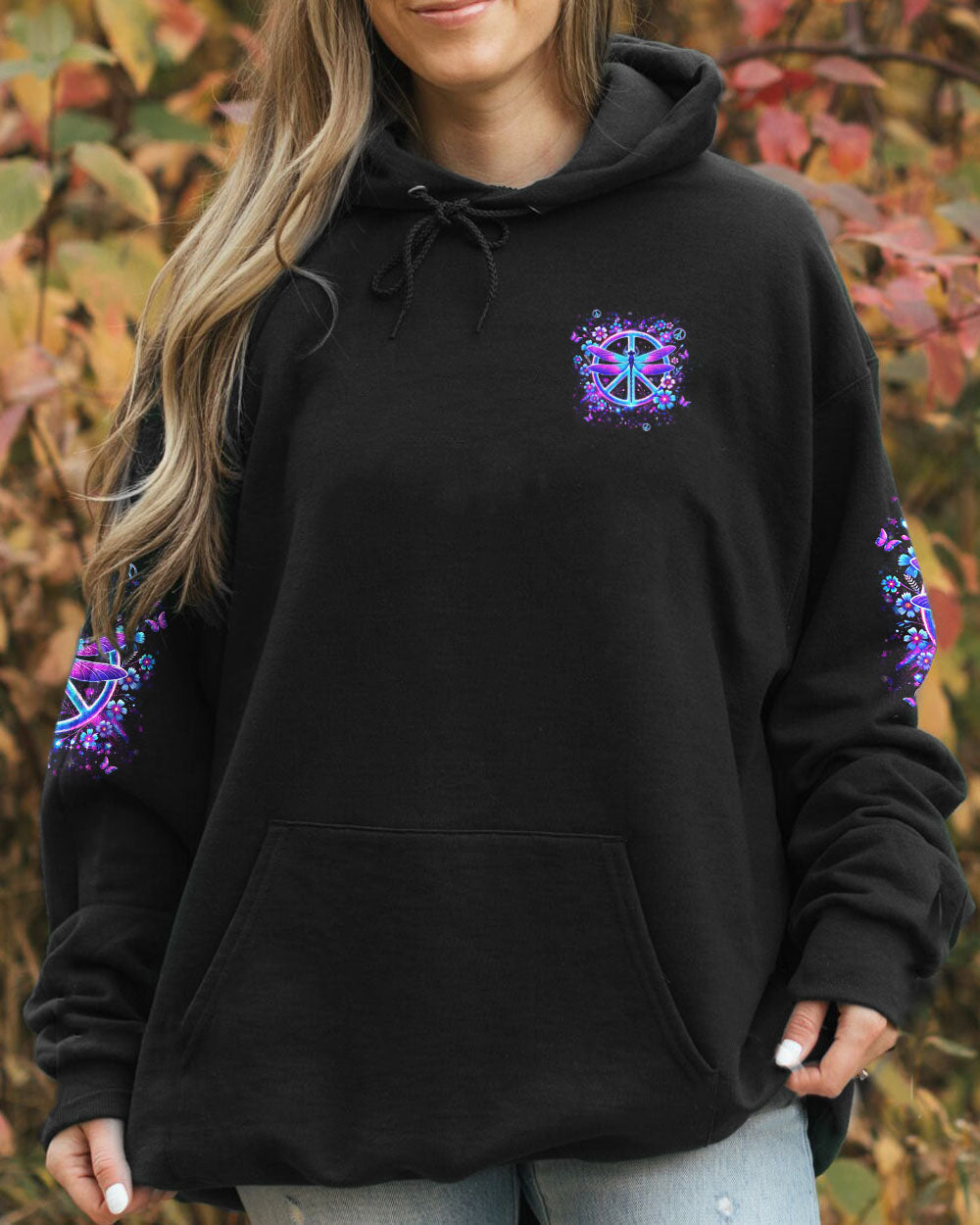 I Believe There Are Angels Among Us Dragonfly and Peace Sign AOP Shirts _4_ ylEpQ