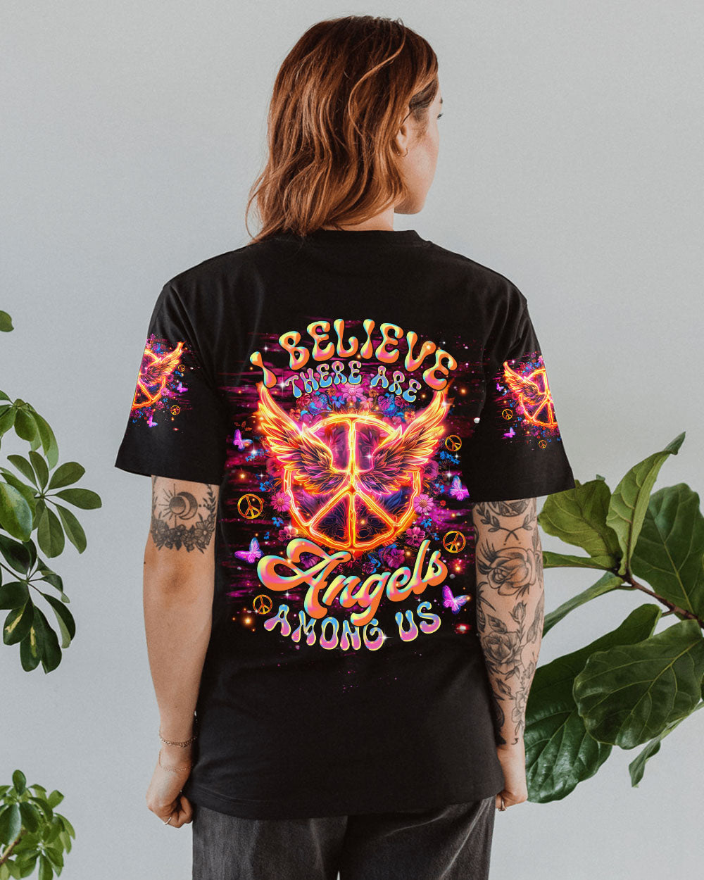 I Believe There Are Angels Among Us Fire Peace Symbol Angel AOP Shirts _10_ KrwSg